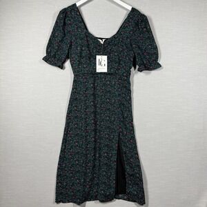 Lola Grace Dress Womens Small Black Floral Boho Cottage Core Peasant Romantic